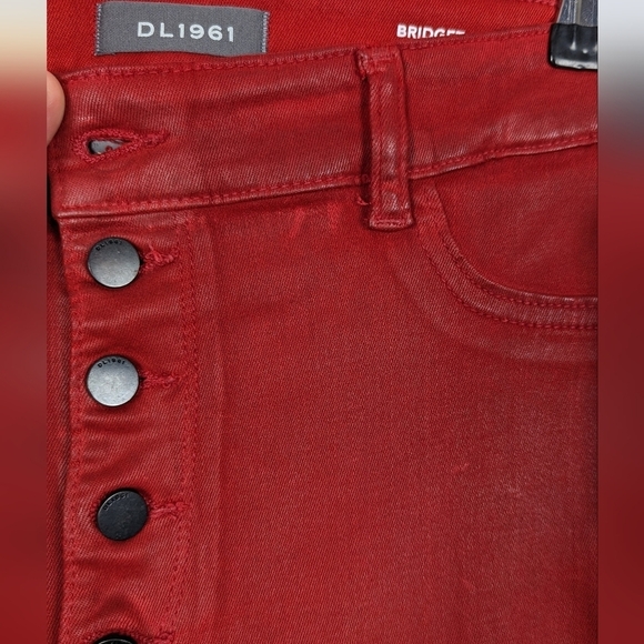 Bridget Cropped High-Rise Instasculpt Bootcut Red Jeans Size 31 - Picture 4 of 16